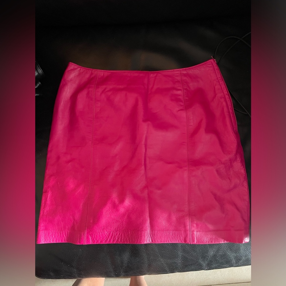 Danier Hot Pink Leather Mini Skirt